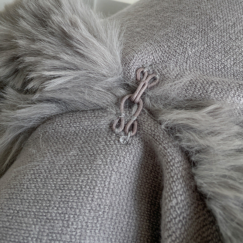 Oversized Loose Irregular Fur Collar Cape Shawl