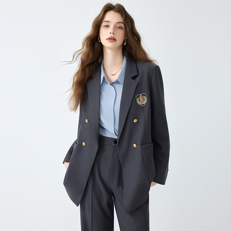 Women's Black Casual Blazer Set