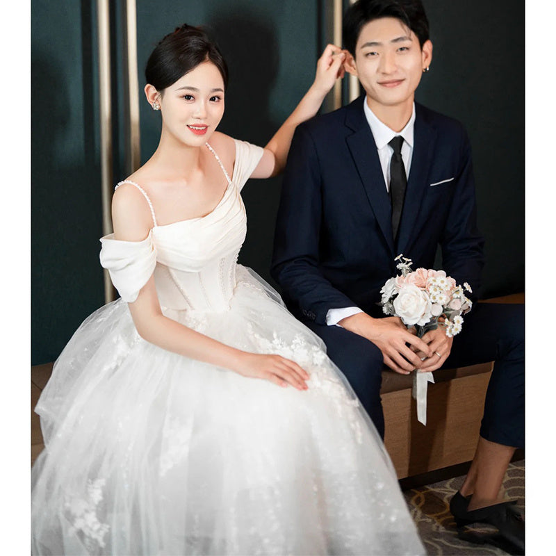 Camisole Gown Off-shoulder Bride Dress