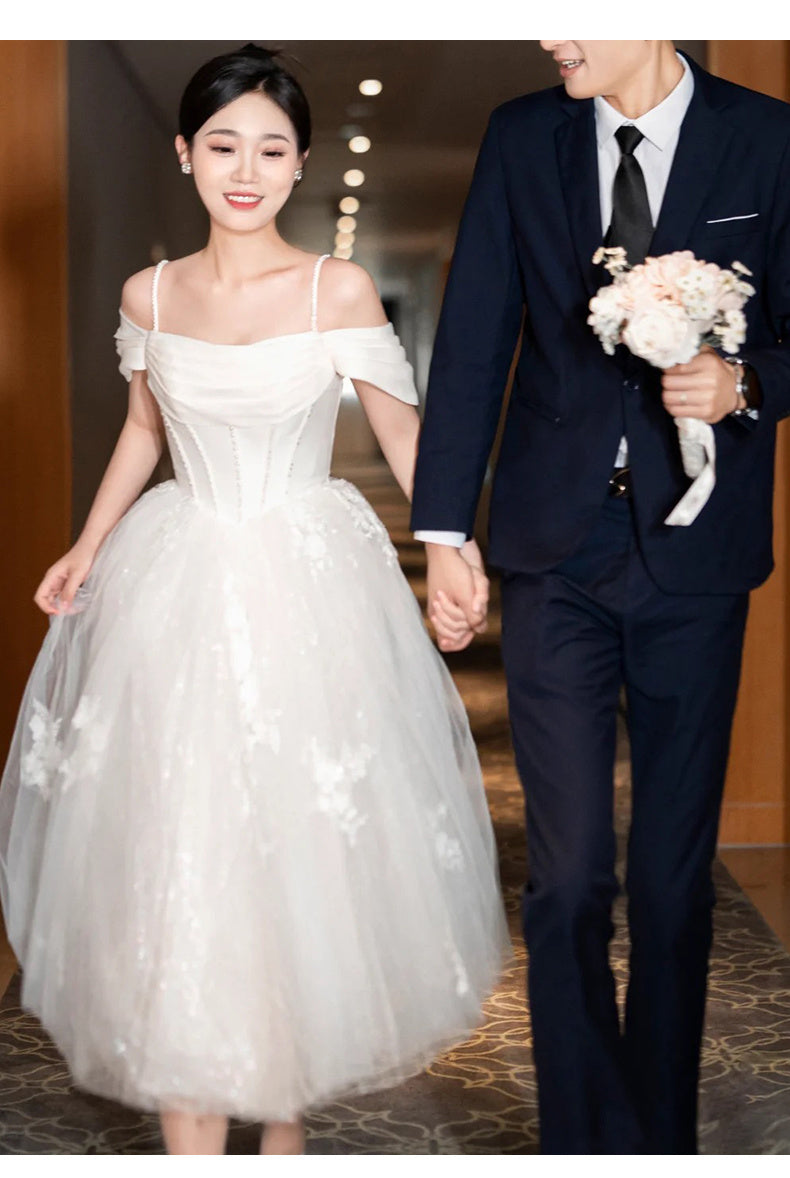 Camisole Gown Off-shoulder Bride Dress