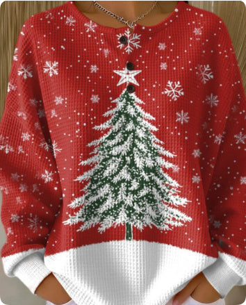 Retro 3D Digital Print Three-button Stand Collar Top