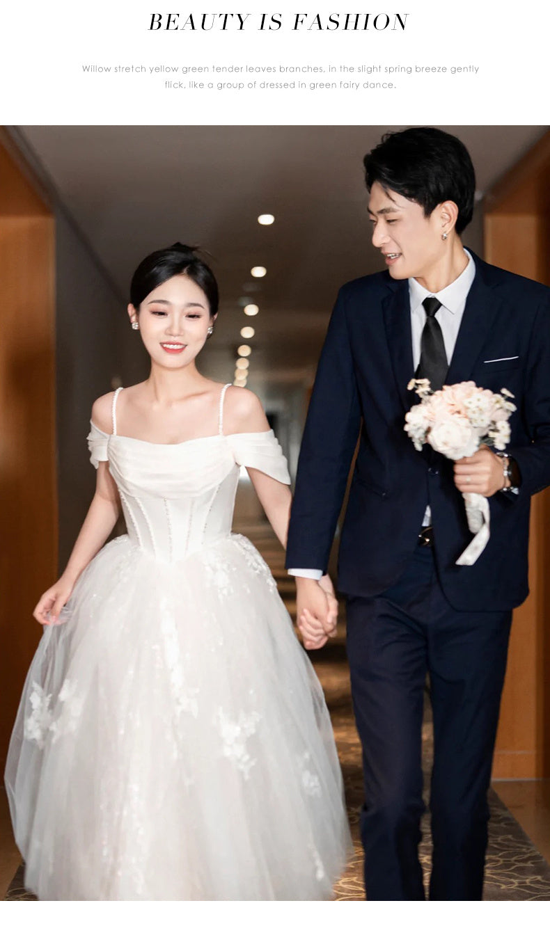 Camisole Gown Off-shoulder Bride Dress