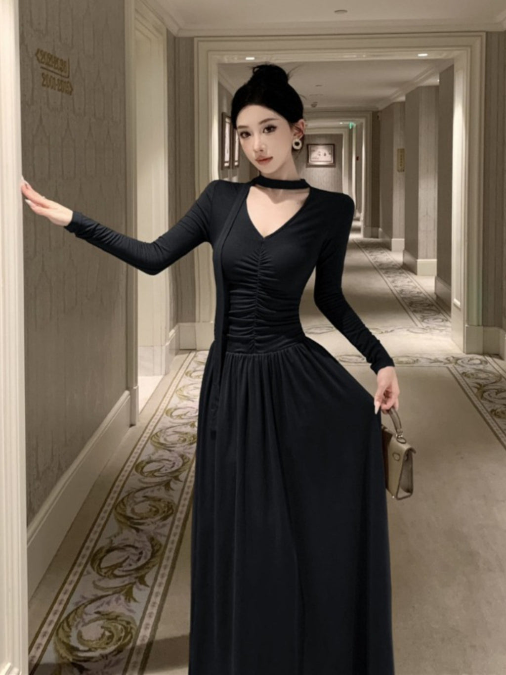 Lady's Vintage Ribbon Slim-fit Slimming Dress