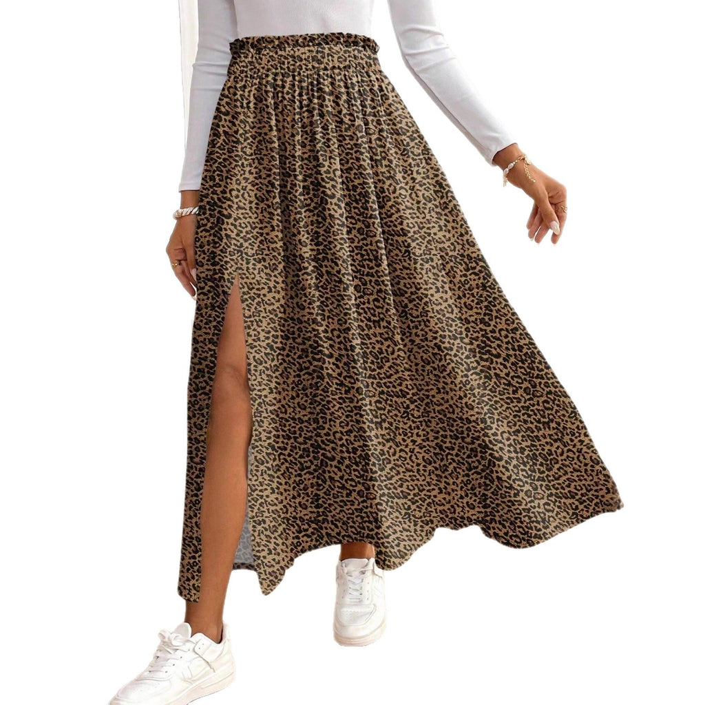 Women's Fashion Floral Split High-waist Long Skirt