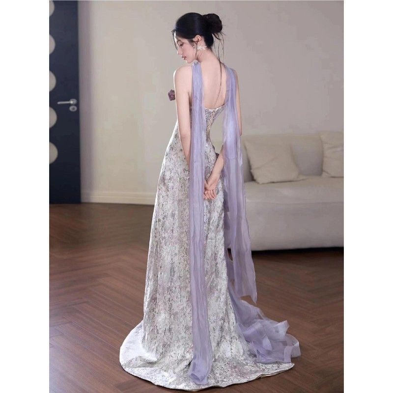 Purple Tube Top Morning Gowns Ethereal Design Wedding Dress Bride