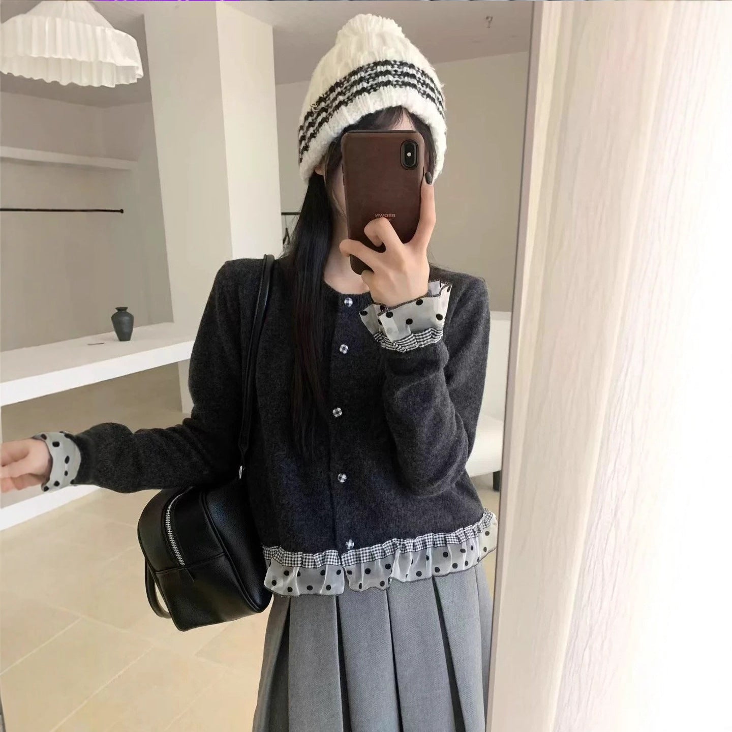 Women's Knitted Cardigan Loose Lazy Style Short Top