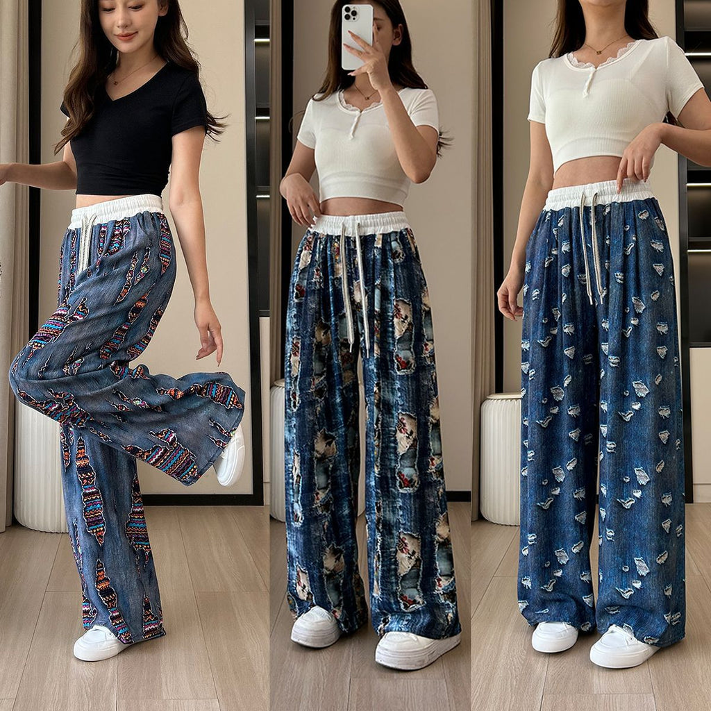 Casual Ladies Drapey Floor-Length Straight Pants