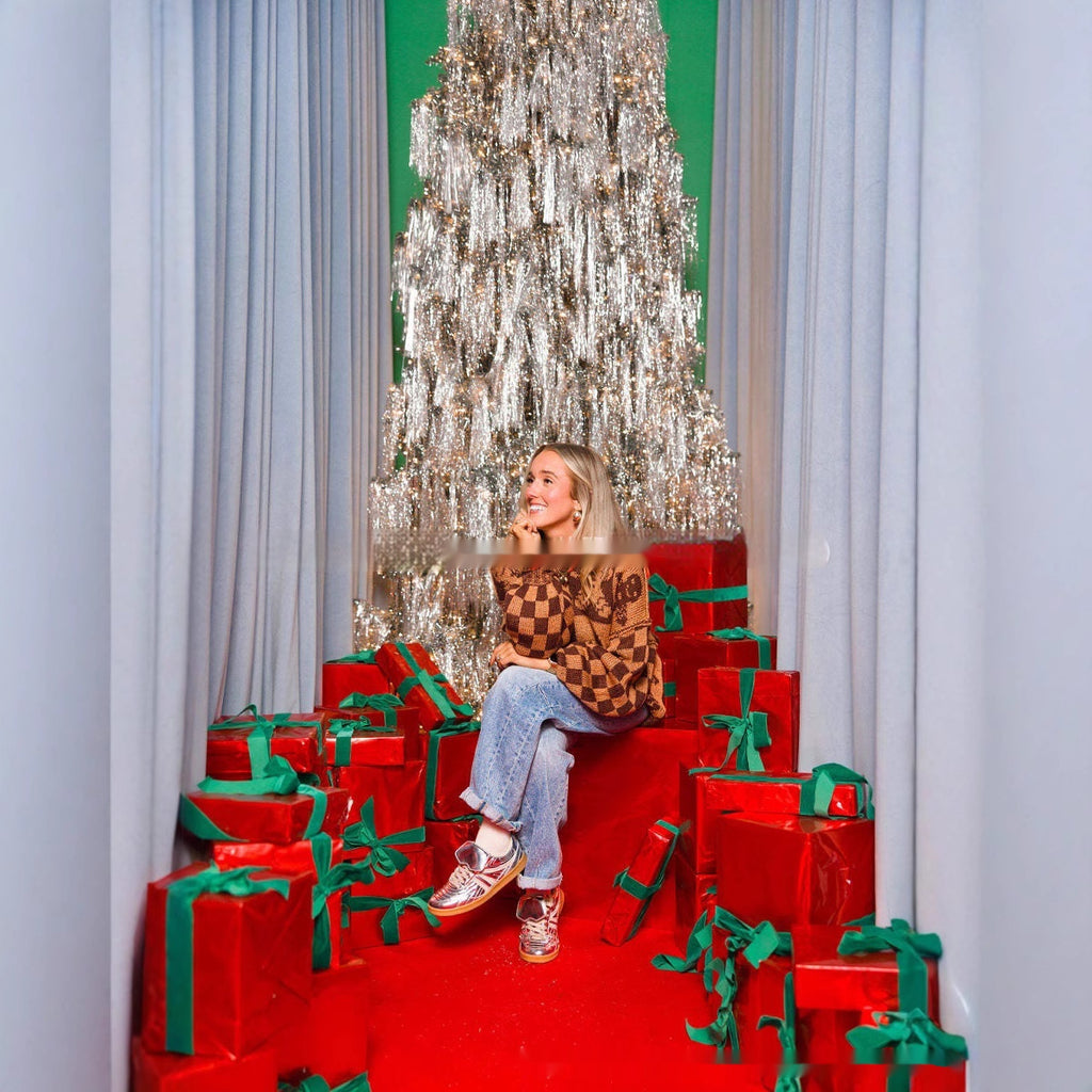 Christmas Cookie Man Round Neck Loose Long Sleeve Versatile Outerwear Lazy Style Knitwear Women