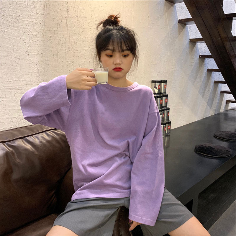 Loose And Lazy Style Versatile Long-sleeved Top