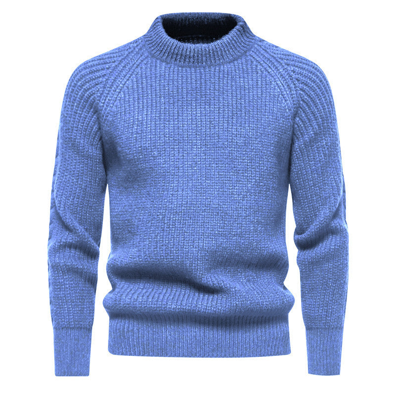Men's Solid Color Round Neck Sweater
