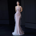 Evening Dress French Tube Top Bride Banquet Fishtail Dress