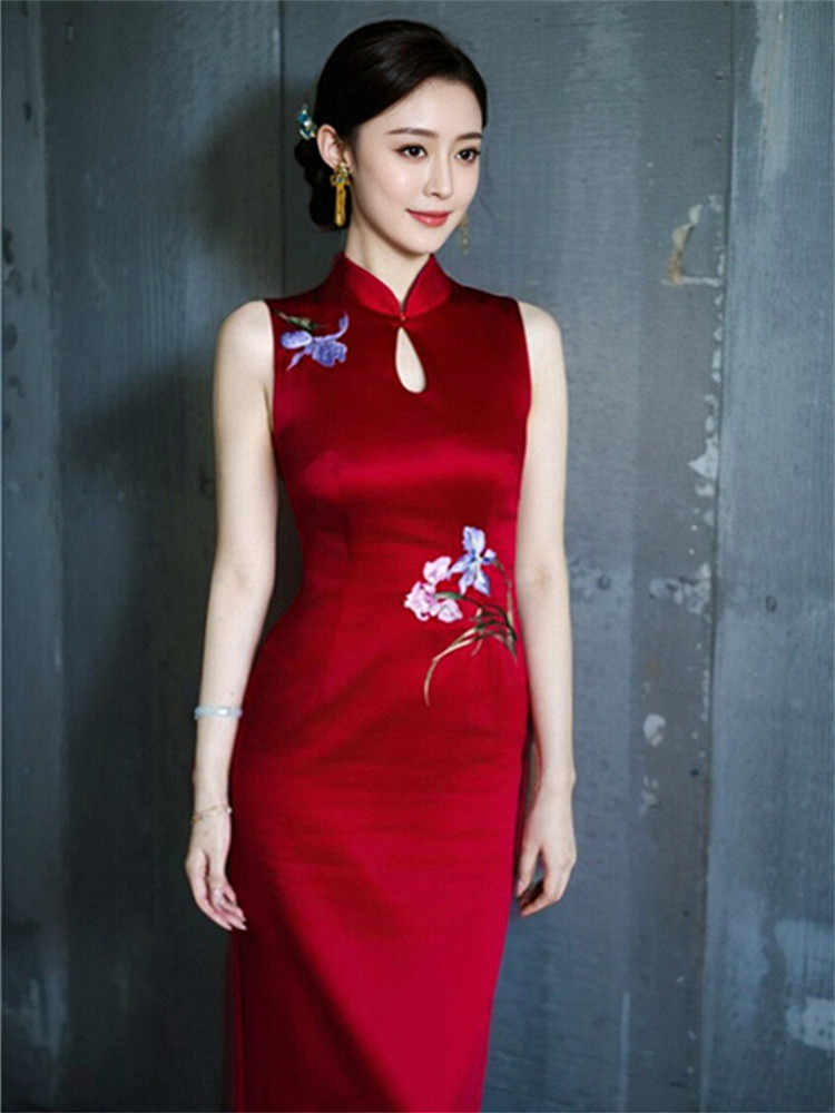 Bride Wedding Toast Dress Red Cheongsam Engagement Dress