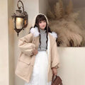 Mid-length Loose Large Fur Collar Cotton Coat
