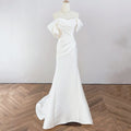Bride Simple Mori Style Welcome Wedding Veil White Slim Satin Fishtail Dress
