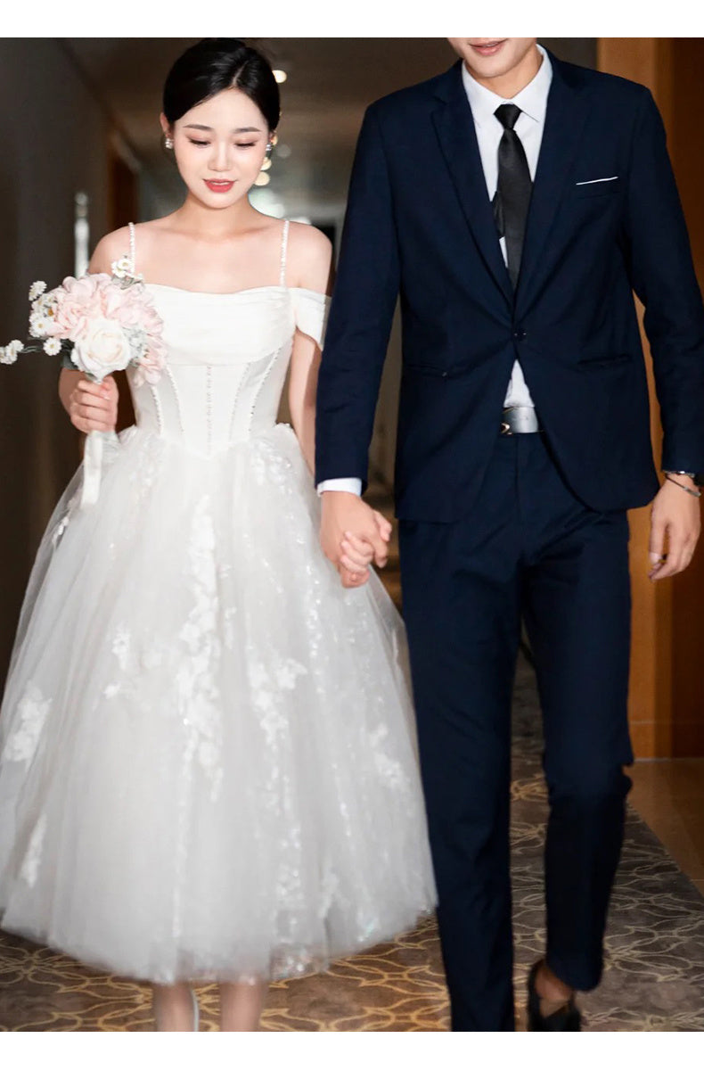 Camisole Gown Off-shoulder Bride Dress